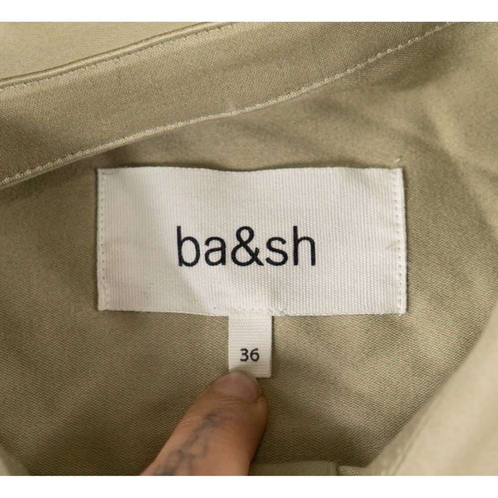 ba&sh Womens Austra Utility Jumpsuit Cargo Cotton Khaki Green 36 New - Picture 3 of 11